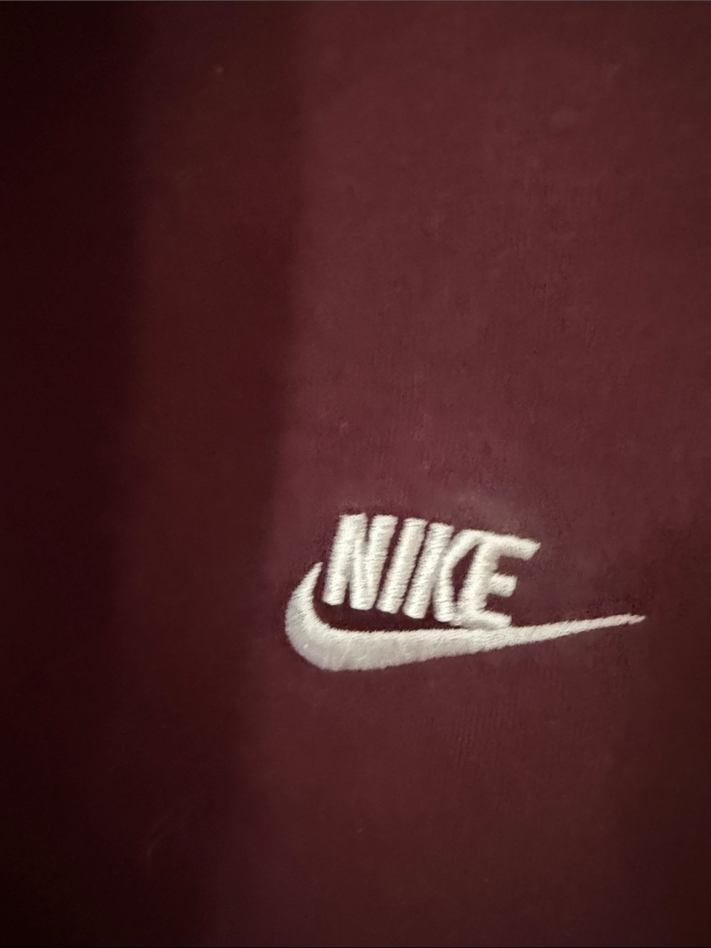 Nike Maroon Track Joggers with White Swoosh - Picture 3 of 5